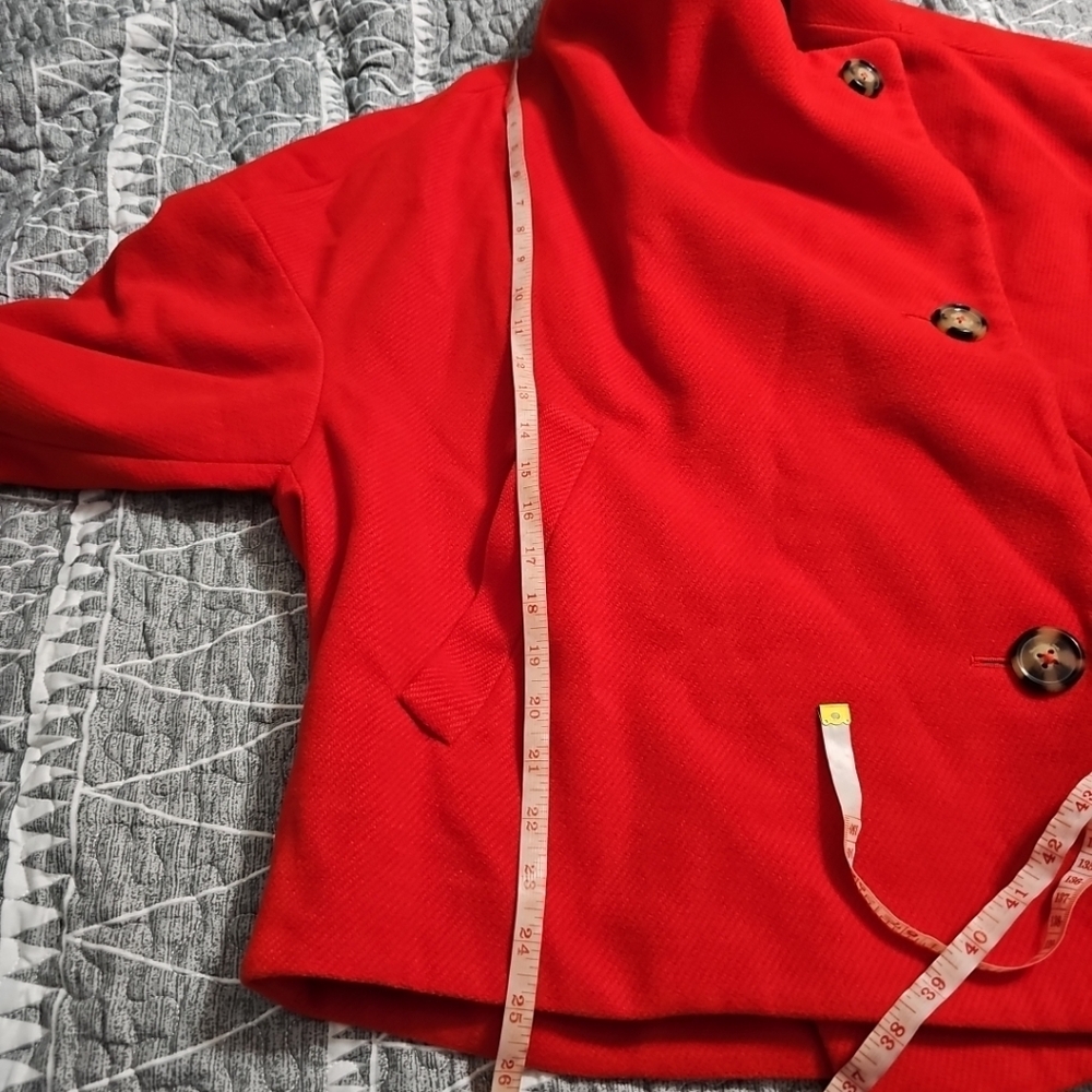 Anthropologie Sascha Red Asymmetrical‎ Jacket Women's Large NWOT Condition $180 - Picture 10 of 12